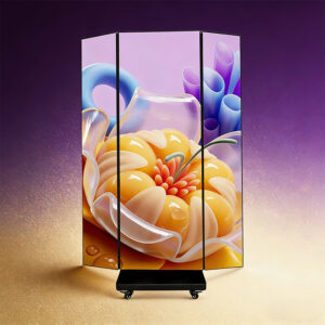 led three-fold advertising machine